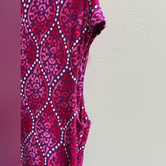 Chico’s Pink & Purple Paisley Front Knot Maxi Dress Bohemian Women’s 1/8/10 - Picture 6 of 8